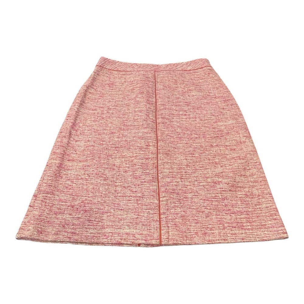Ann Taylor  Tweed Skirt Size 6 Pink Red White Side‎ Zip